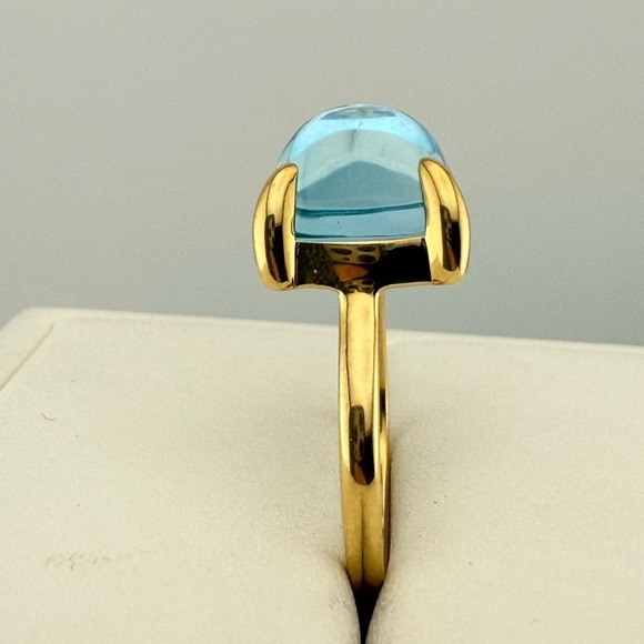 Tiffany & Co. 8ct Blue Topaz Sugar Stack Ring 18k Yellow Gold 8.25 💙 - Picture 11 of 13